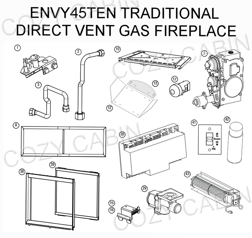 Astria Envy 45 Inch Traditional Direct Vent Gas Fireplace (ENVY45TEN) #ENVY45TEN
